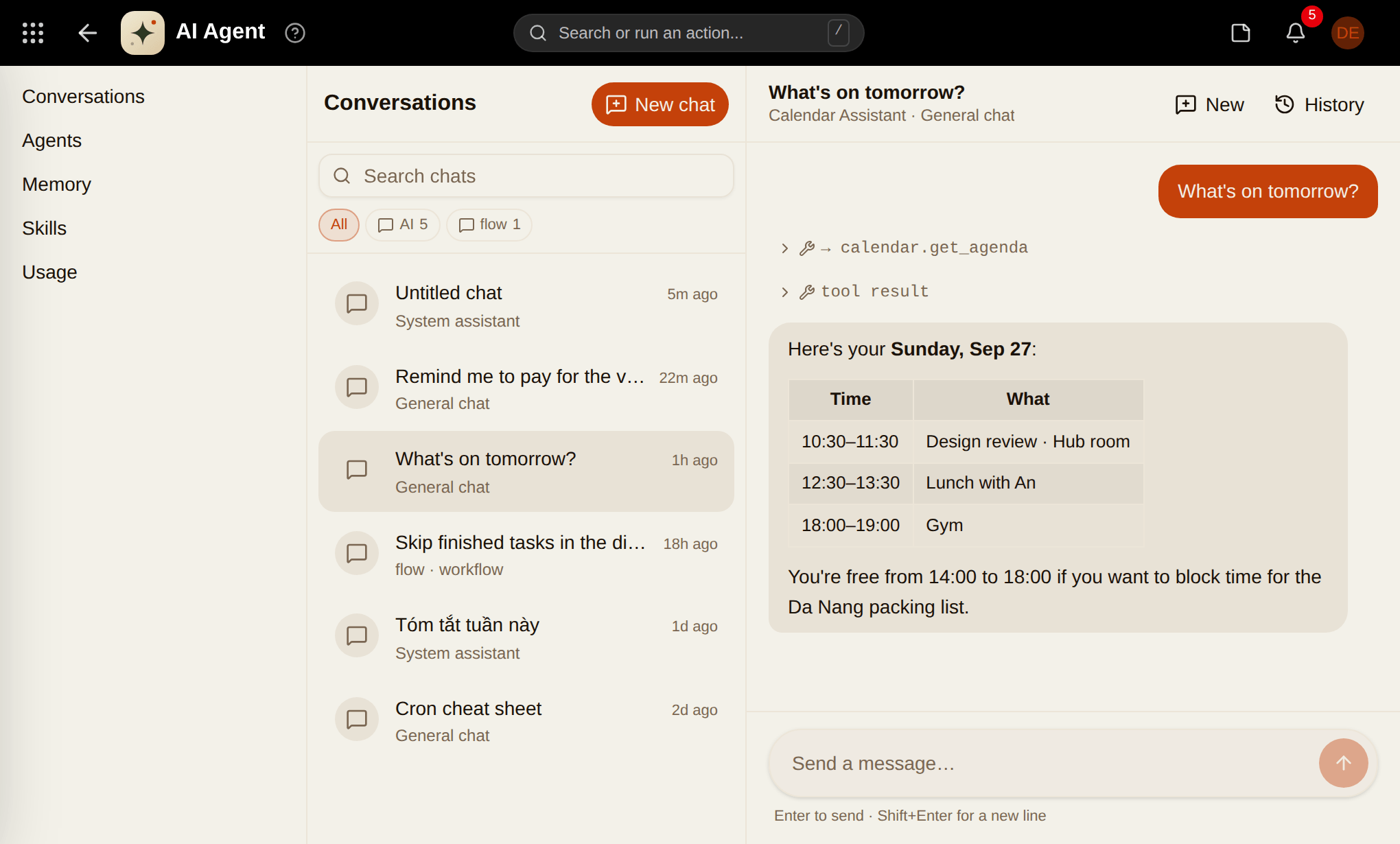 FoFo, an assistant that knows your apps — fongflow screenshot