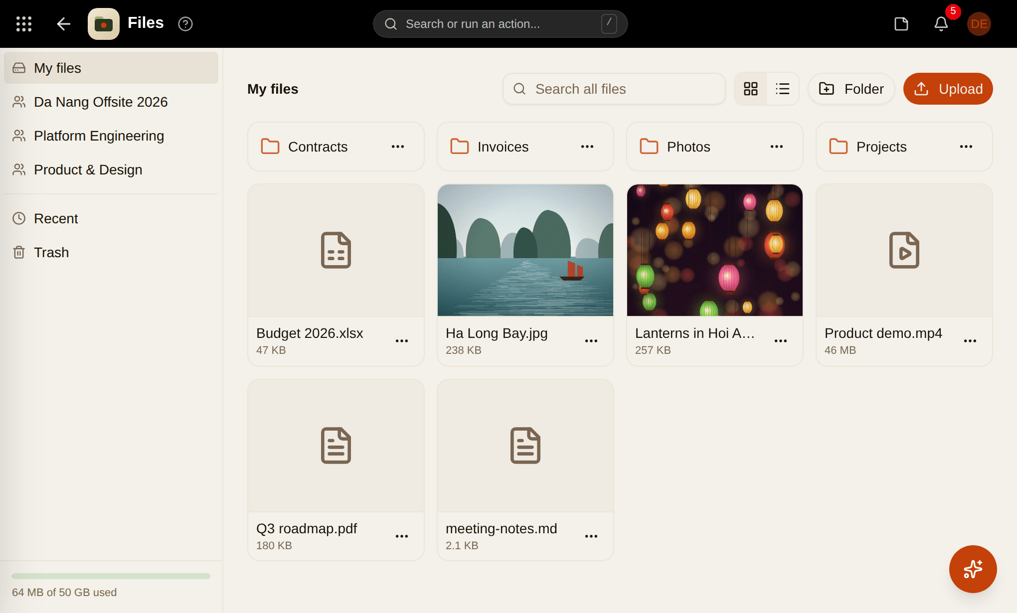Files screenshot