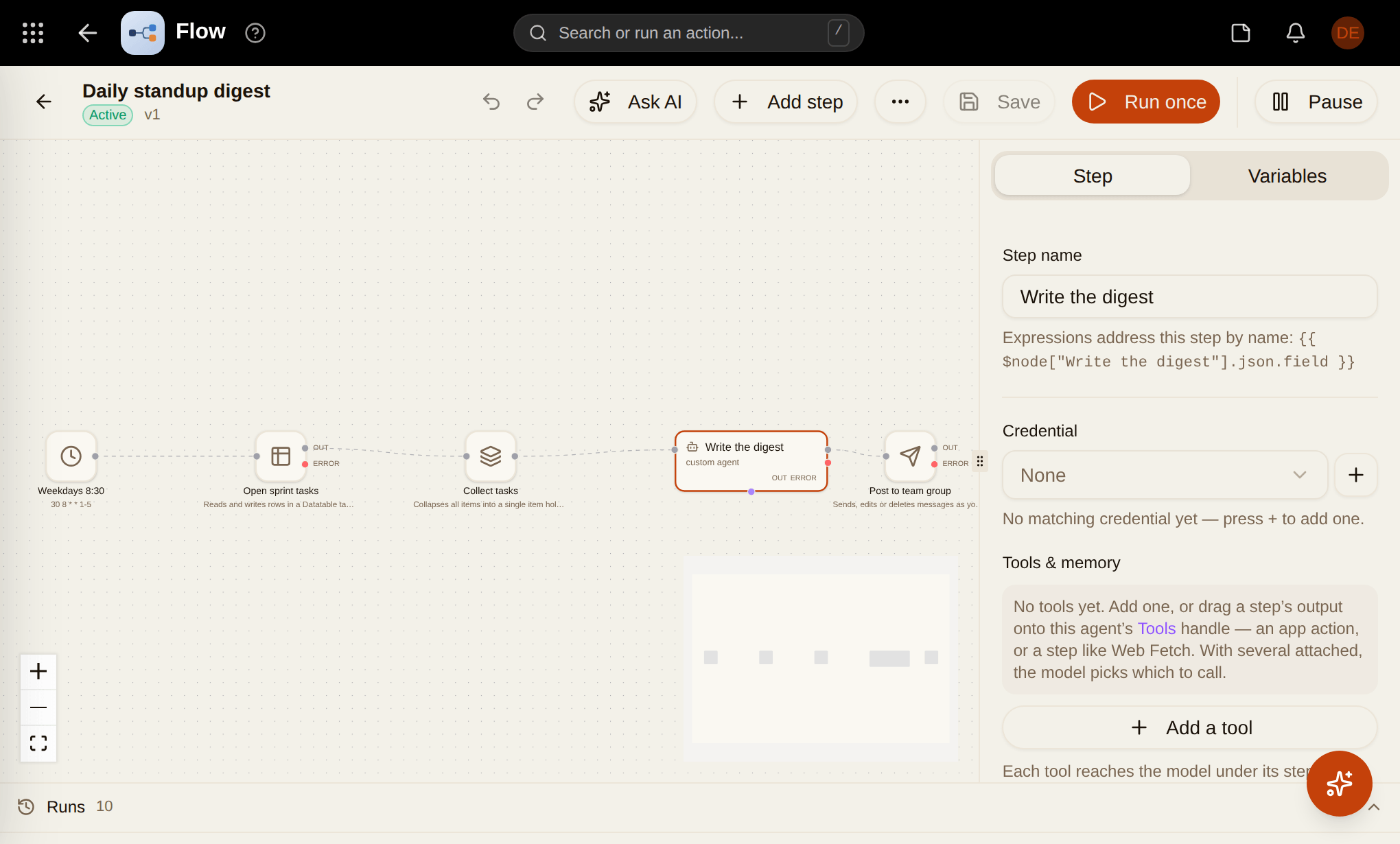 Automate with Flow — fongflow screenshot