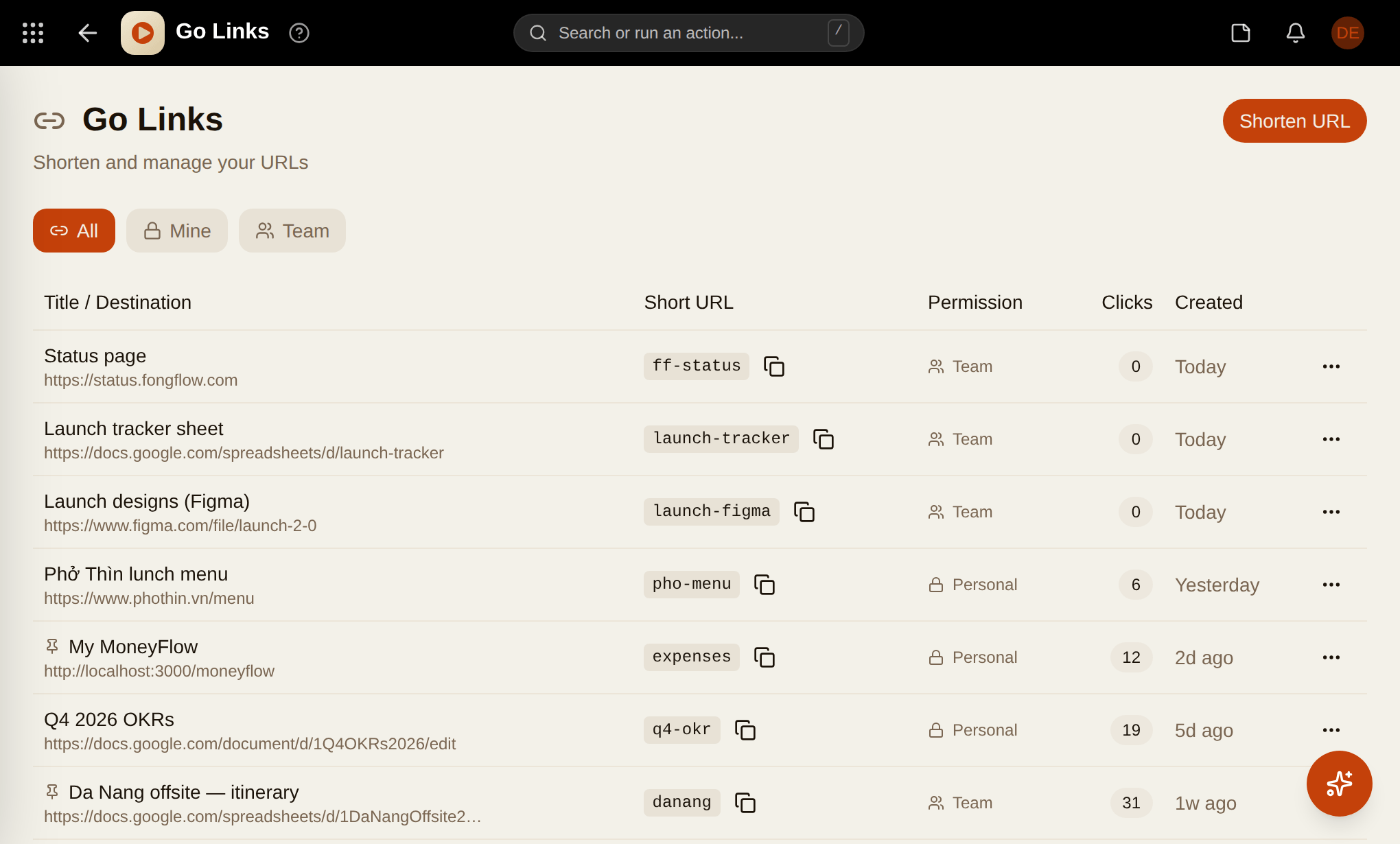 Go Links screenshot