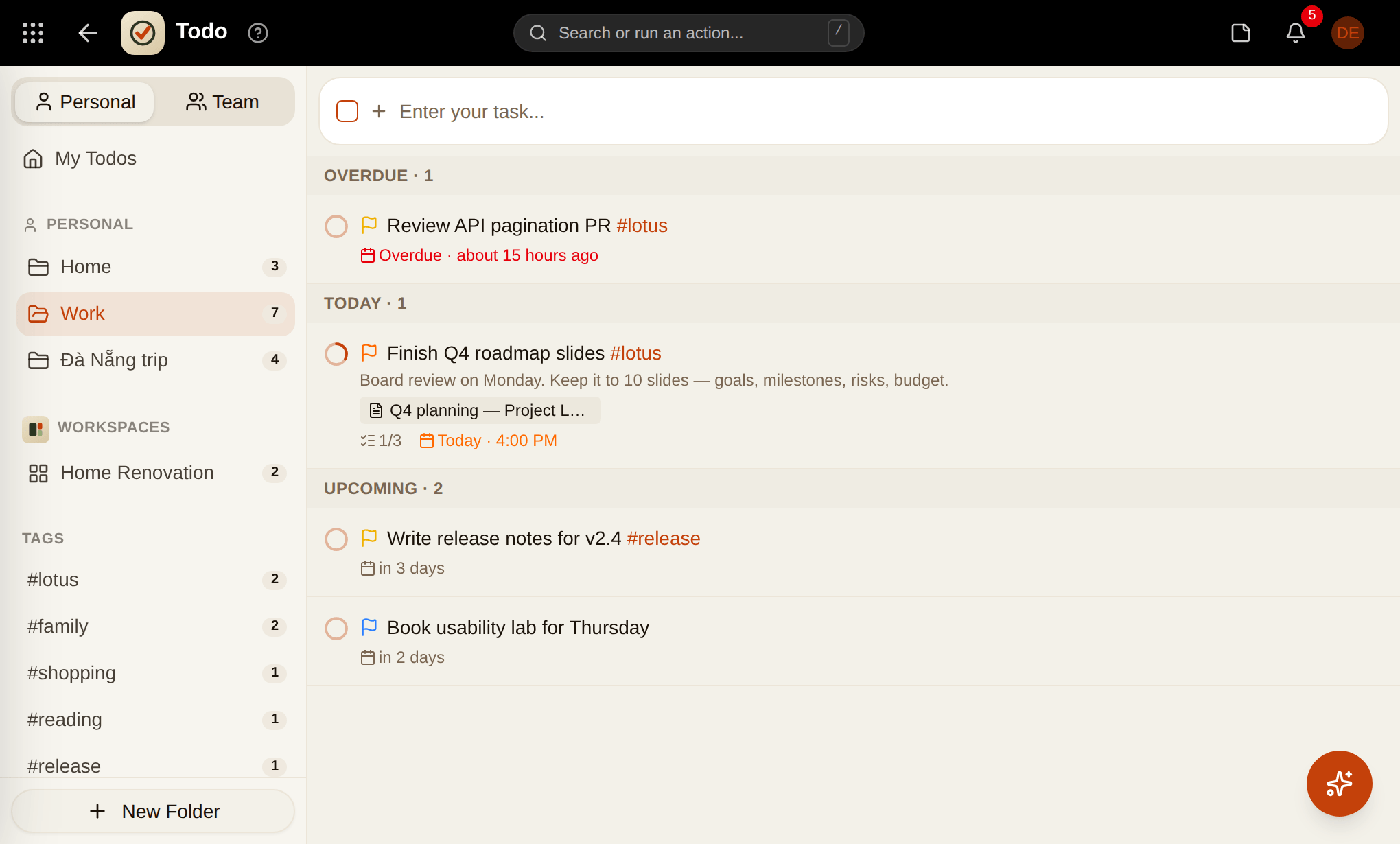 Todo screenshot