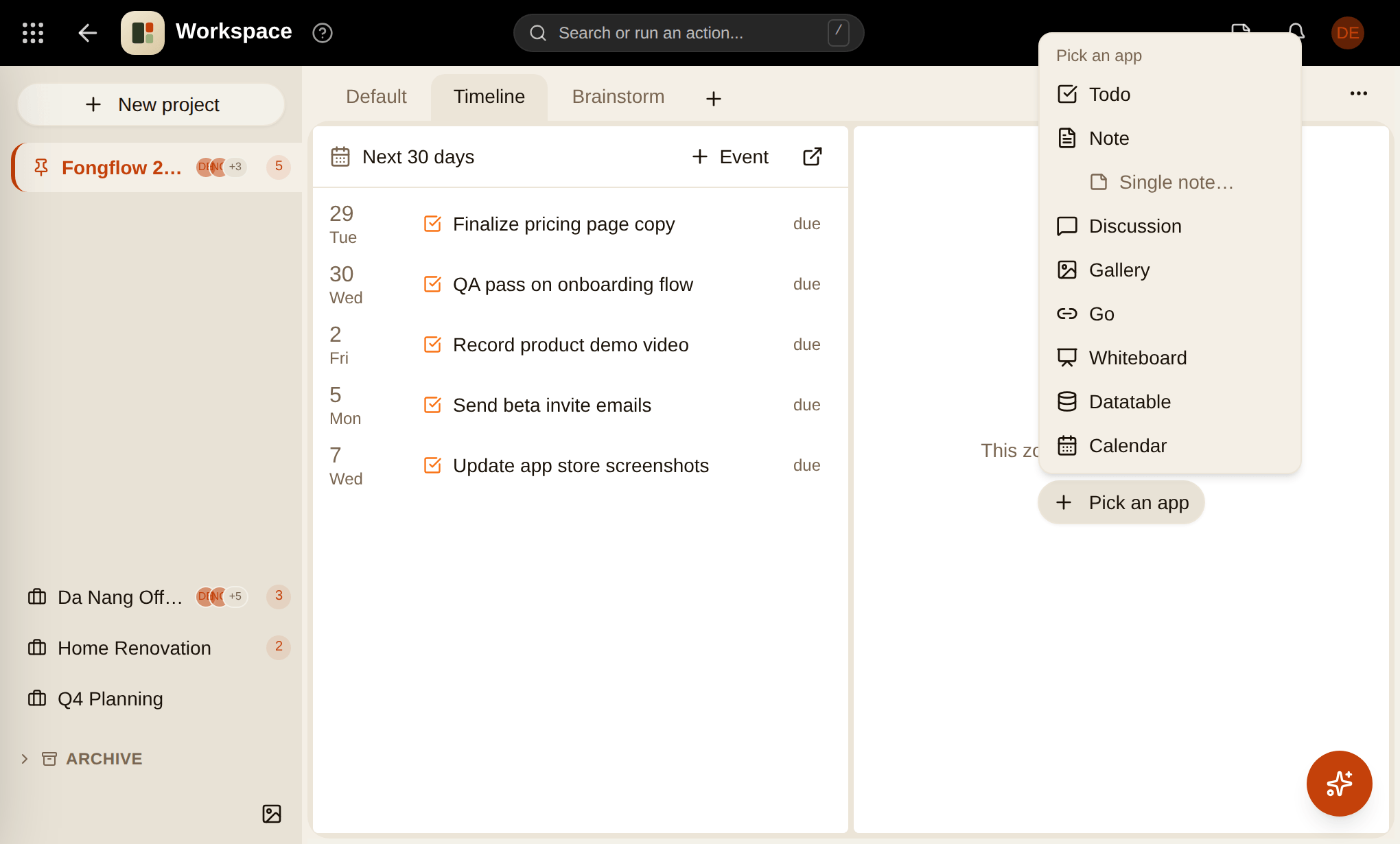 Install apps from the App Market — fongflow screenshot